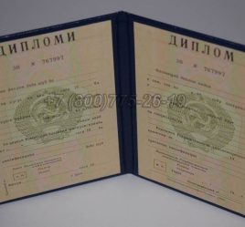 Диплом о Высшем Образовании Таджикской ССР в Петрозаводске
