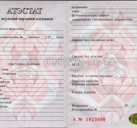 Аттестат о Полном Среднем Образовании Беларуси 2016г в Петрозаводске